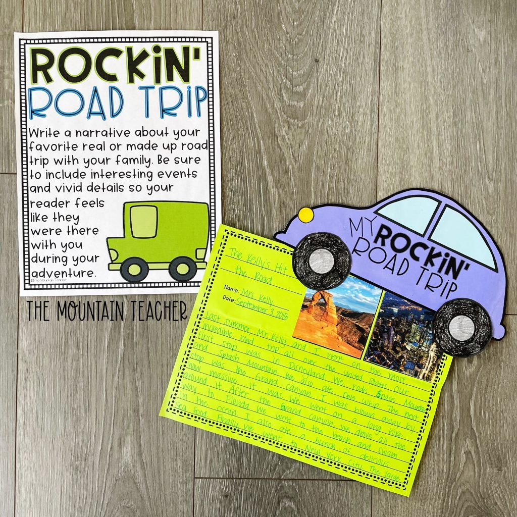 narrative writing activity round up - road trip craft and project