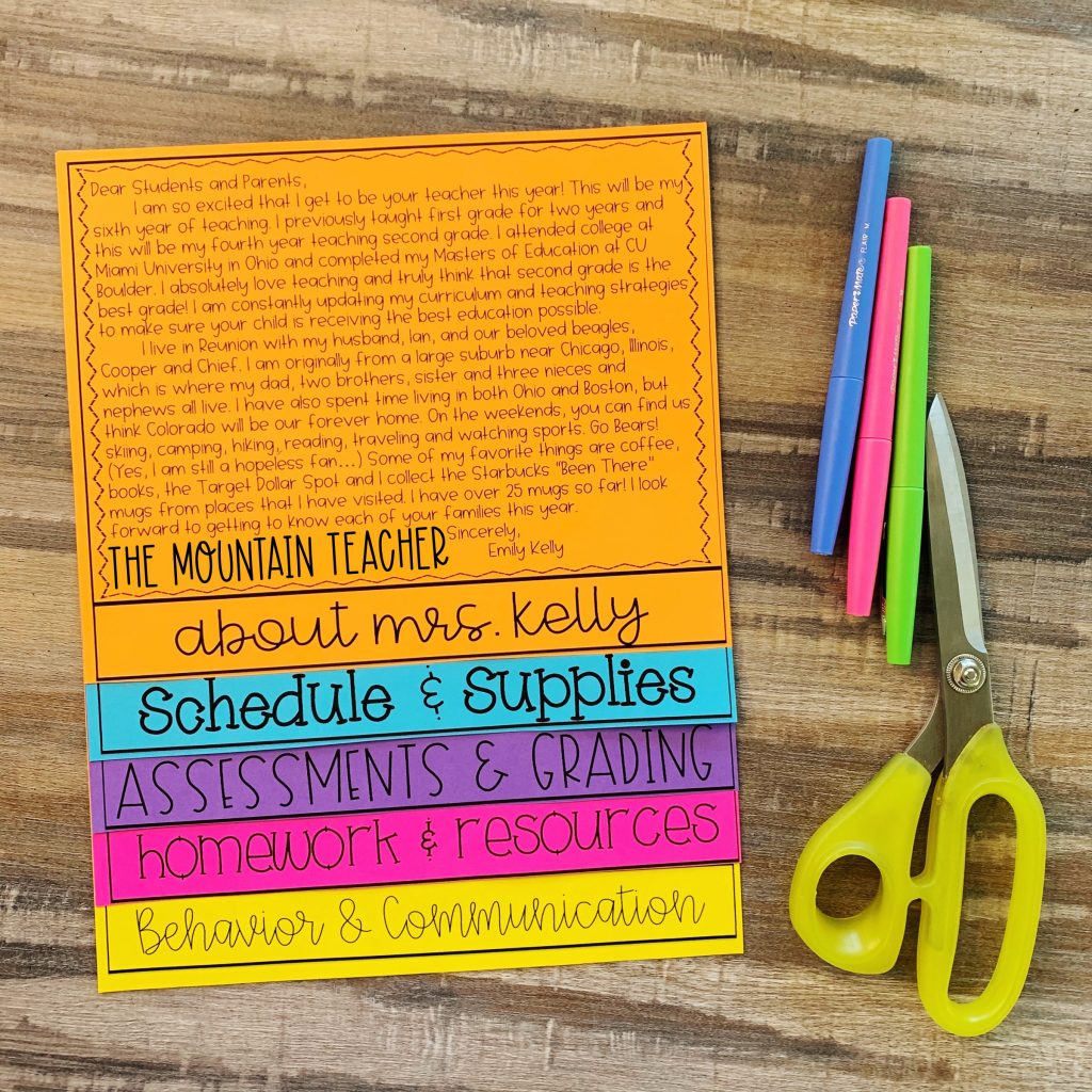 Back to School Meet the Teacher PRINTABLE Flip Book for BTS Night