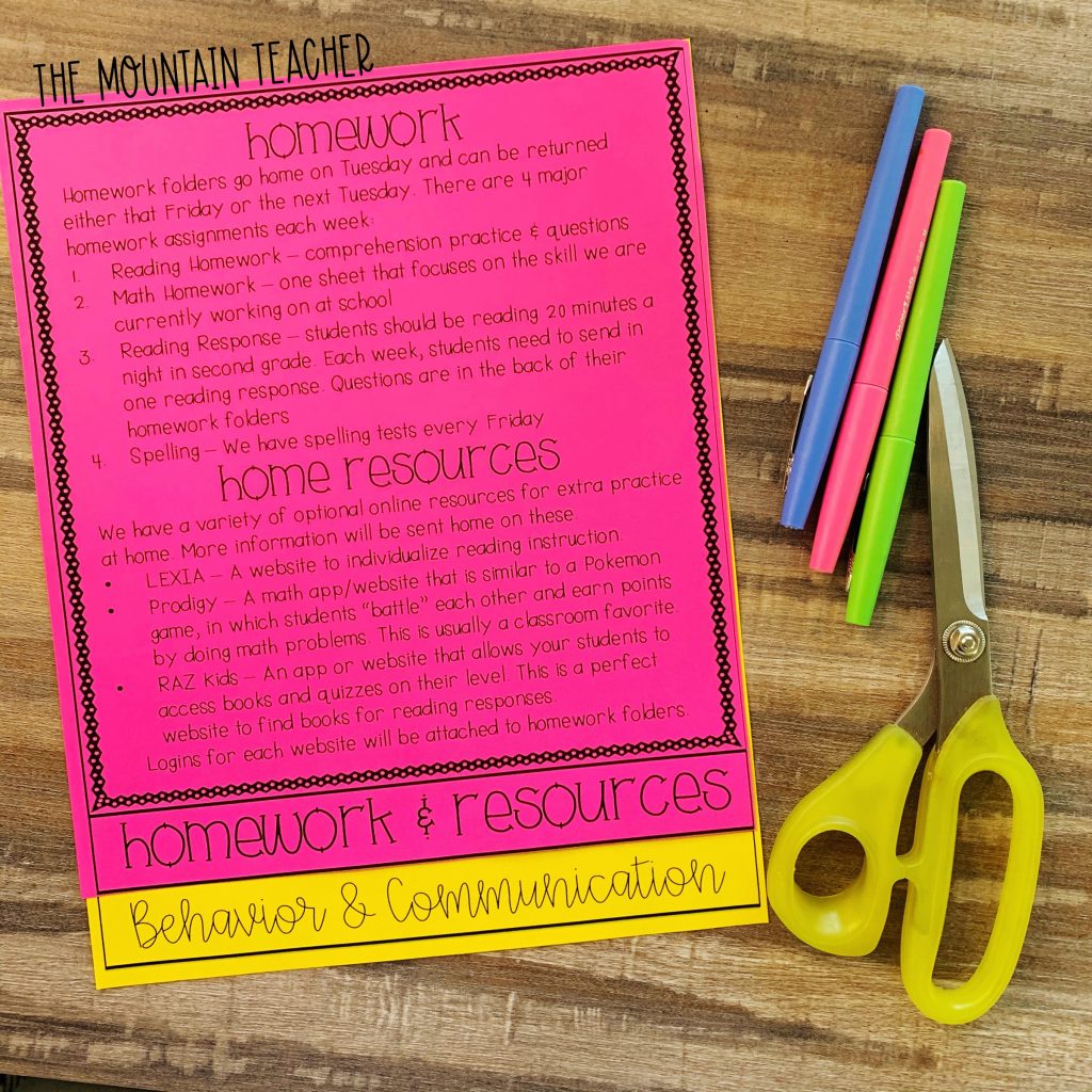 Back to School Meet the Teacher PRINTABLE Flip Book for BTS Night