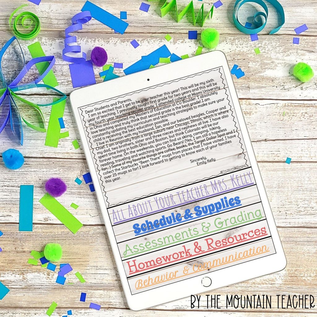 Back to School Meet the Teacher DIGITAL Flip Book for BTS Night
