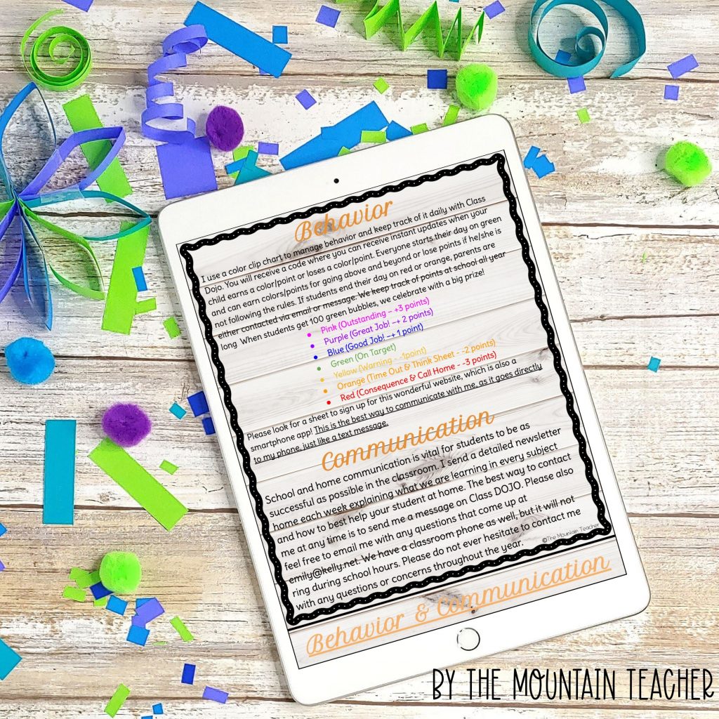Back to School Meet the Teacher DIGITAL Flip Book for BTS Night