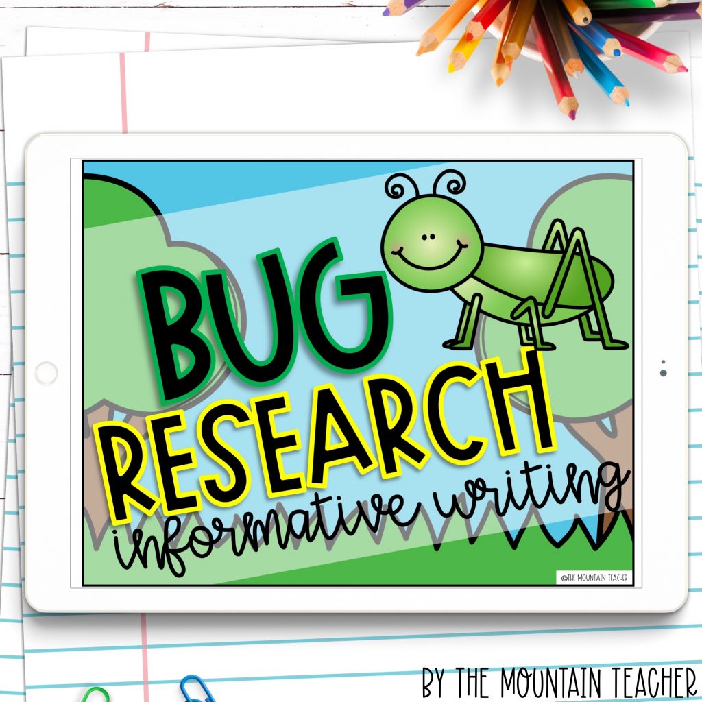 Bug research digital informative writing activity