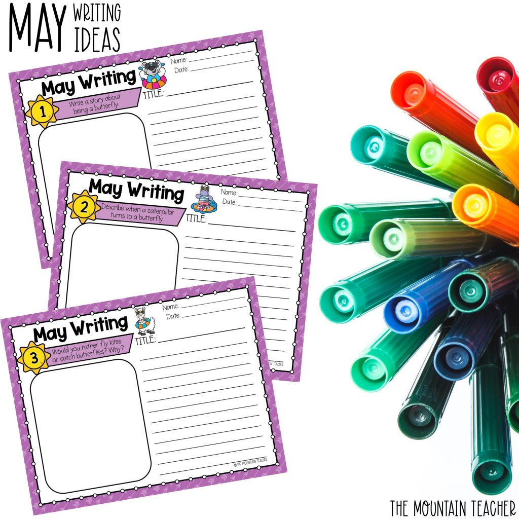 May Writing Prompts and Activities | Writing Journals Digitally and PDF or Worksheets