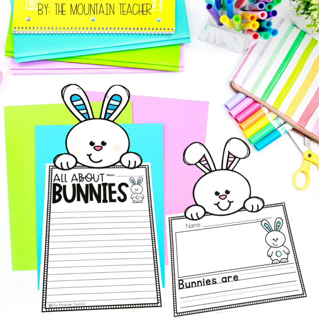 Easy Spring Writing Prompts for Elementary Students and Busy Teachers | all about bunnies research project for easter