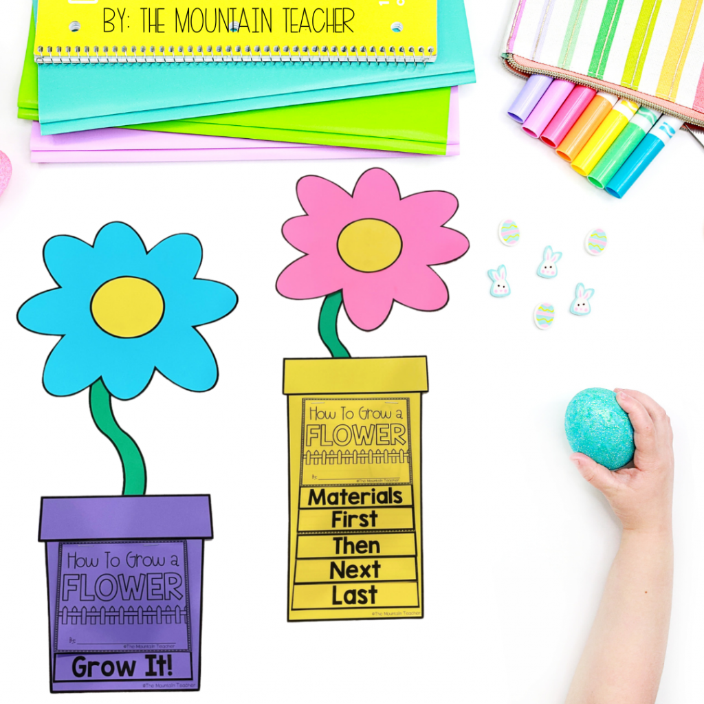Easy Spring Writing Prompts for Elementary Students and Busy Teachers | how to grow a flower craft and flip book