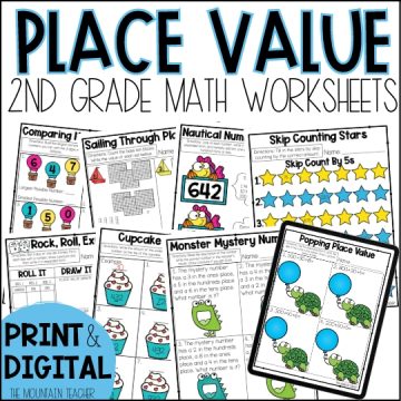 Place Value Hundreds Tens and Ones Worksheets and Activities for 1st 2nd or 3rd Grade