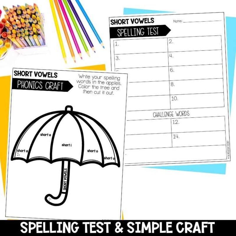 Short Vowel Review Worksheets, Activities & Games 2nd Grade Phonics or ...