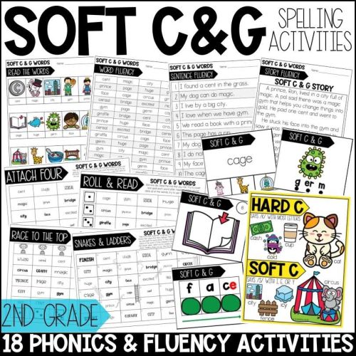 Soft C and G Worksheets, Activities & Games for 2nd Grade Phonics or ...