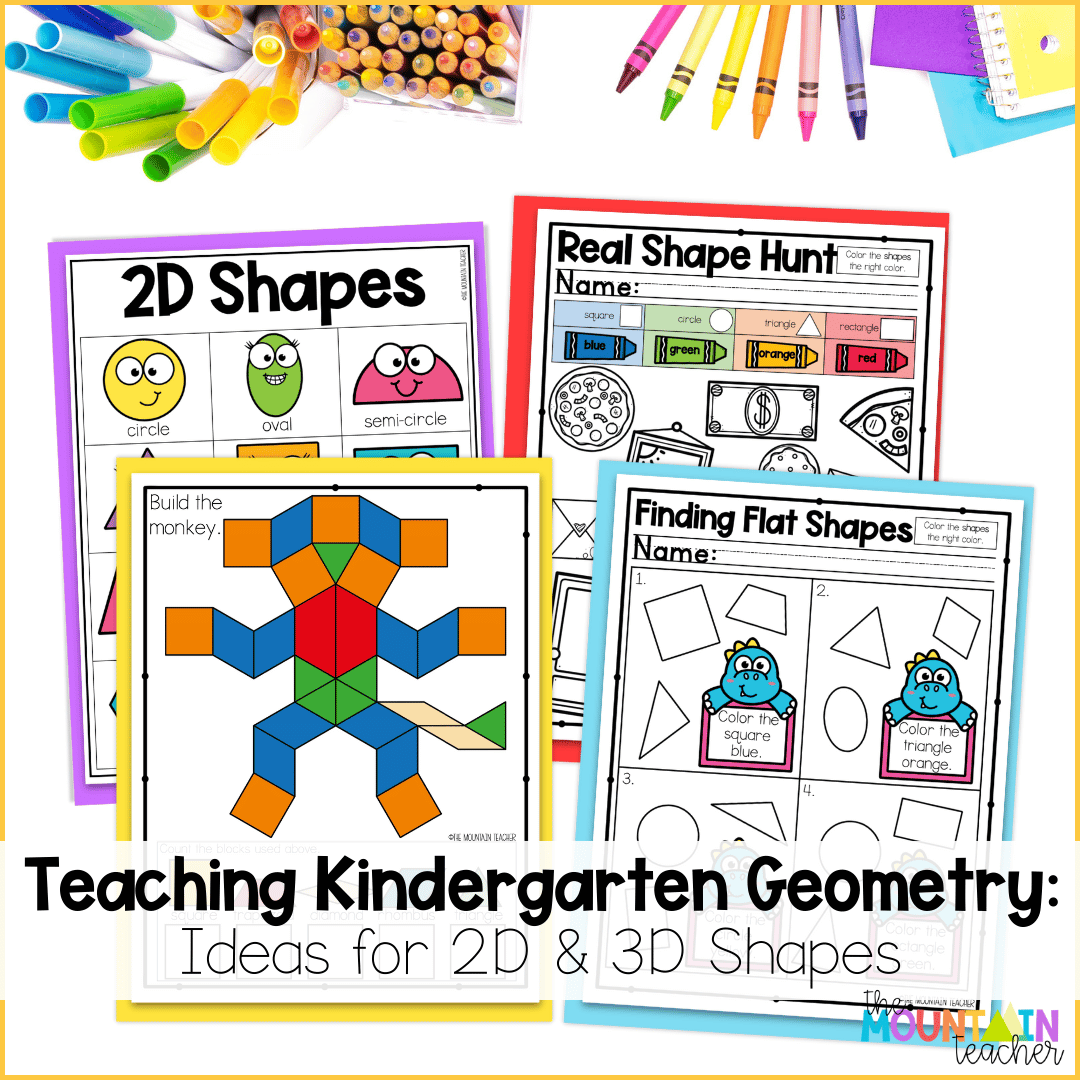 If you are teaching kindergarten geometry, then you have got to check out these fun ideas for 2d and 3d shapes!