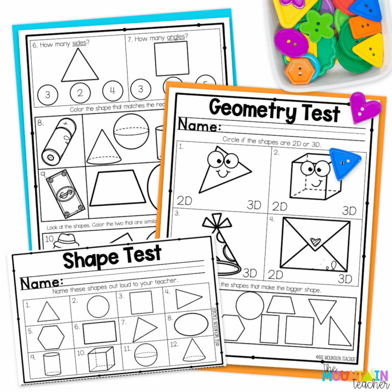 Teaching Kindergarten Geometry: Ideas for 2D & 3D Shapes - The Mountain ...