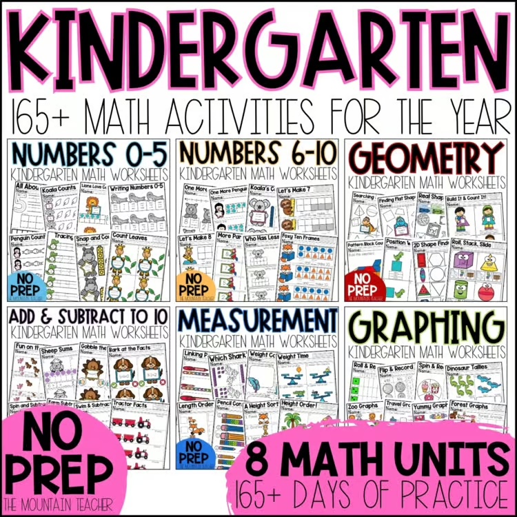 This resource include kindergarten math activities for the entire year!