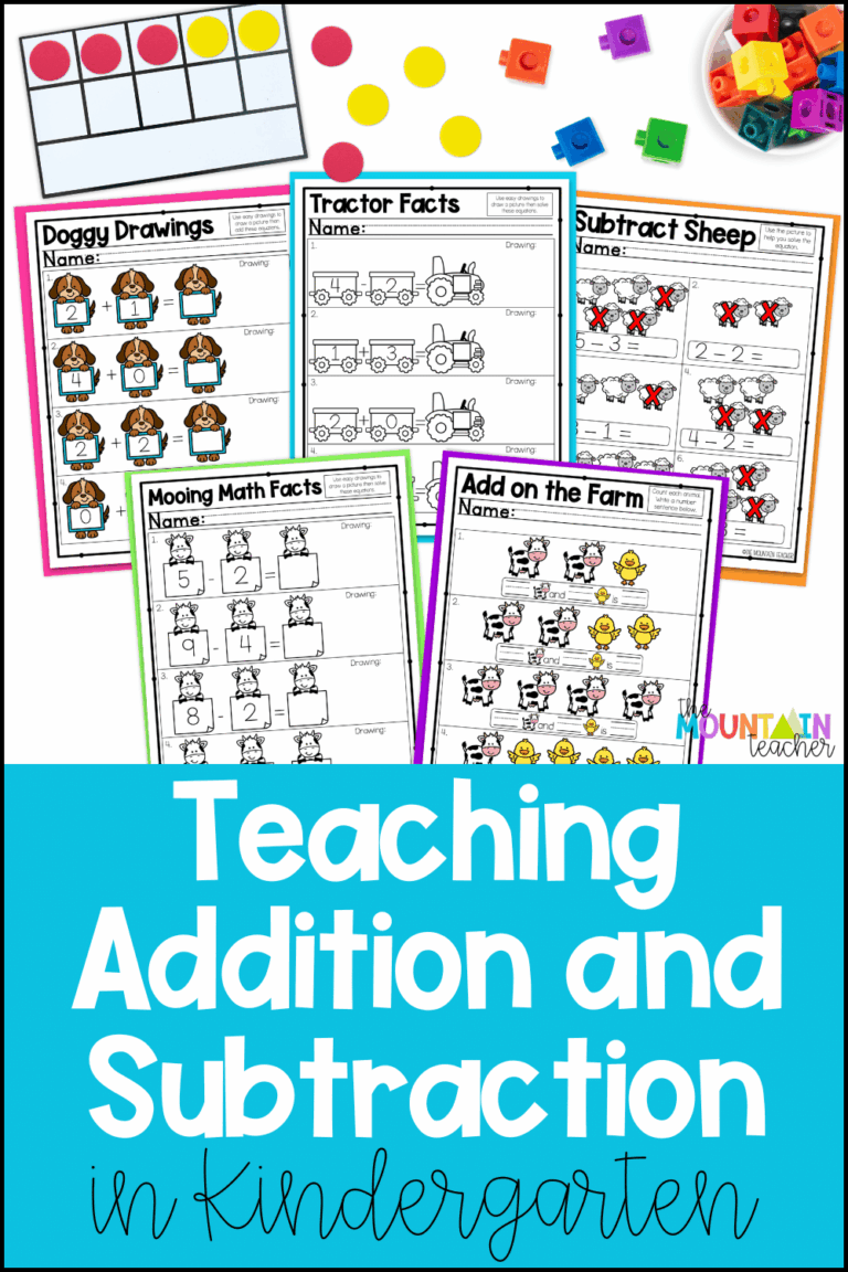 Teaching Addition and Subtraction in Kindergarten - The Mountain Teacher