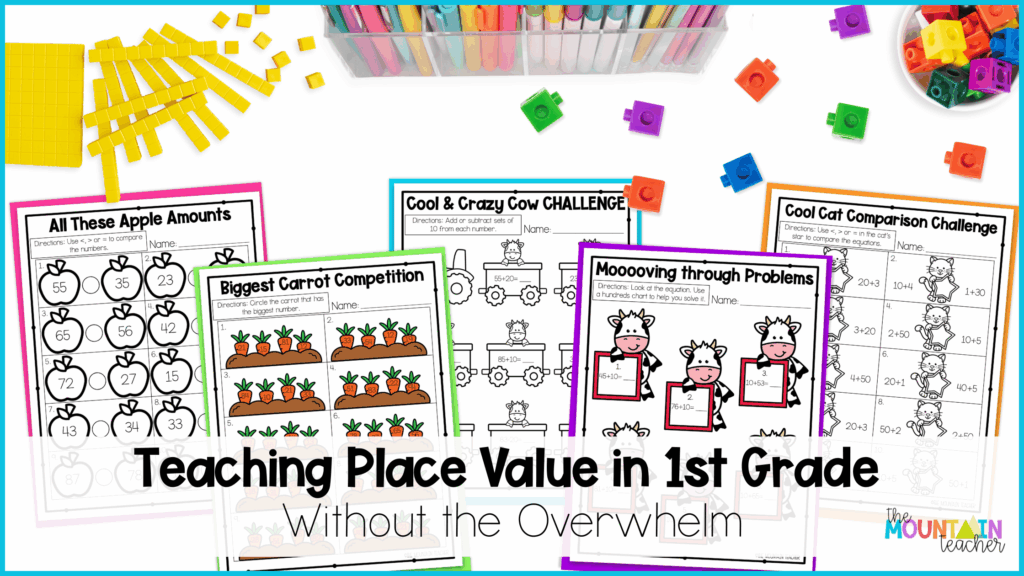 Learn how to teach place value in first grade without the overwhelm using these simple tips and resources.