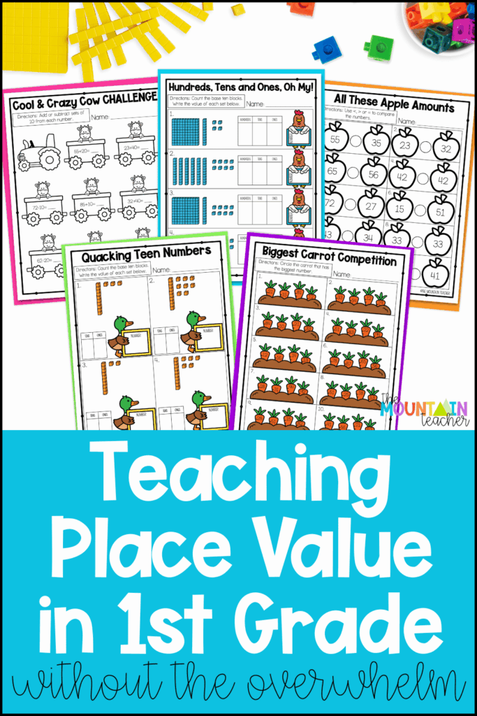 Teaching place value in 1st grade doesn’t have to feel overwhelming! This simple, teacher-friendly approach breaks place value into easy, hands-on steps that help young learners truly understand tens and ones—without the stress. Perfect for busy 1st grade teachers looking for clear strategies, engaging activities, and low-prep ideas that actually work in the classroom.