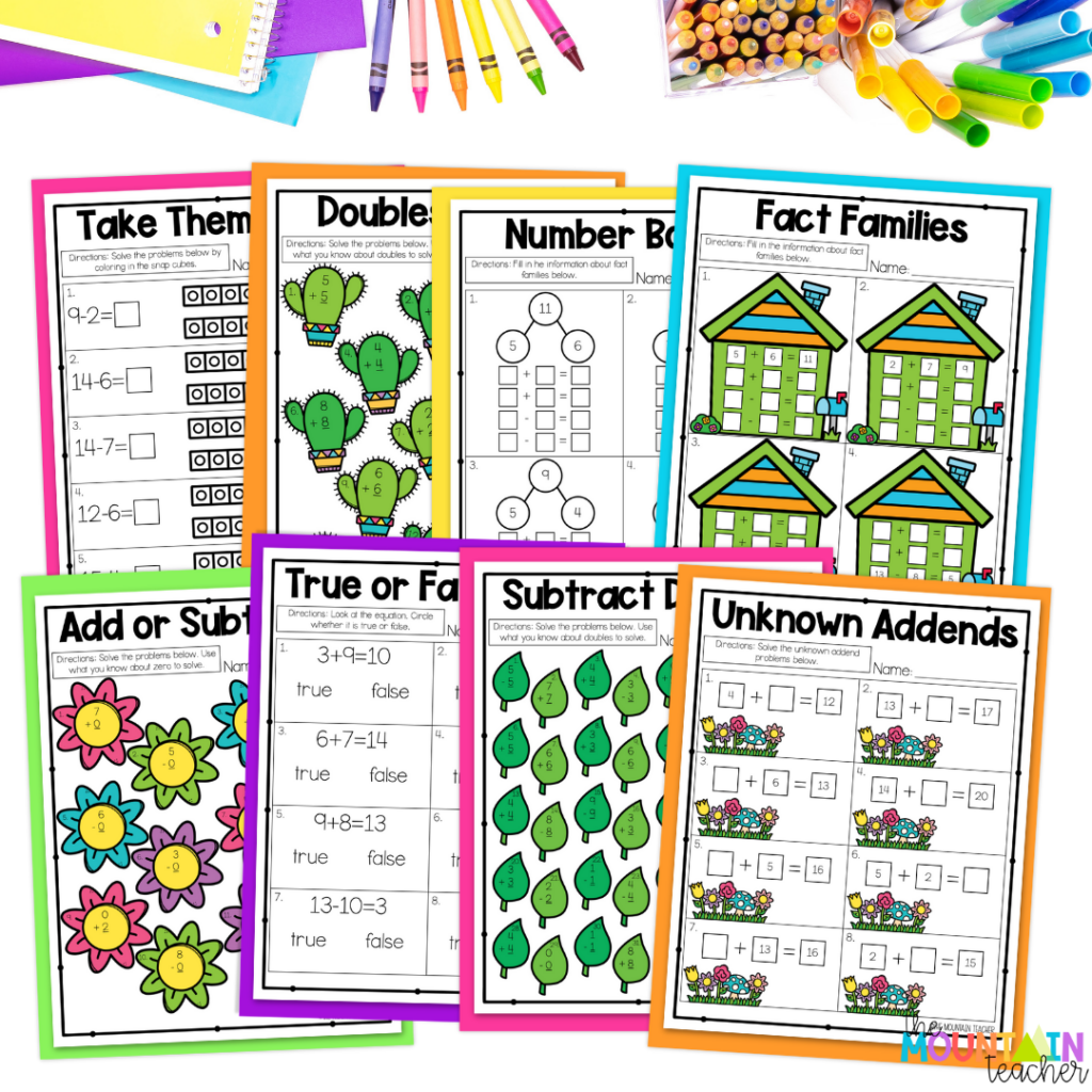 This unit includes low prep worksheets in full color and black and white.