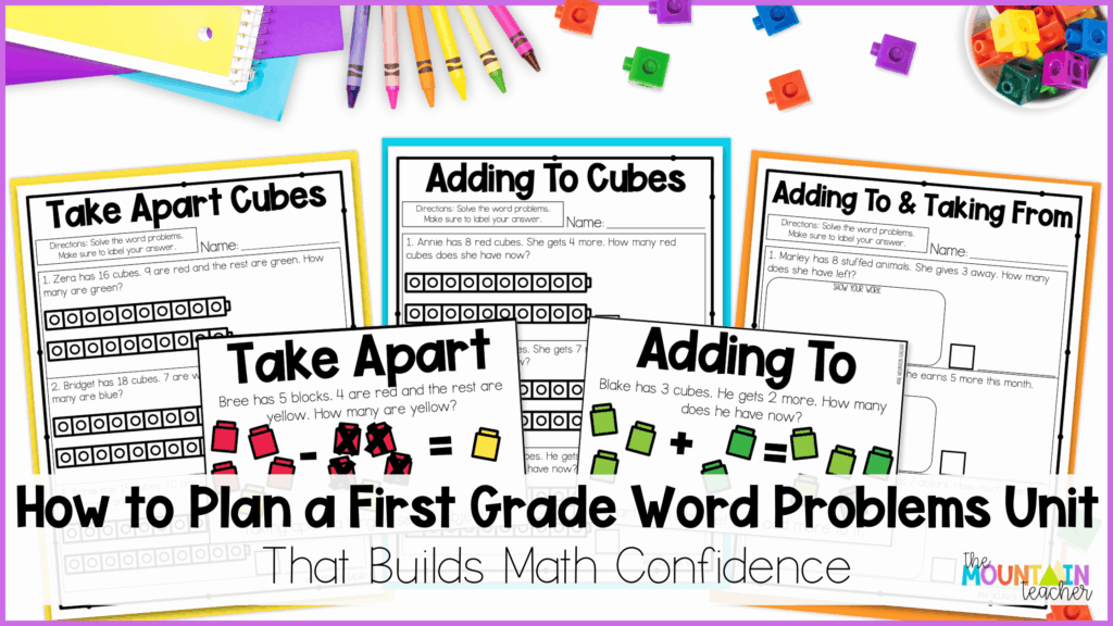 Learn how to plan a first grade word problems unit that build student confidence.