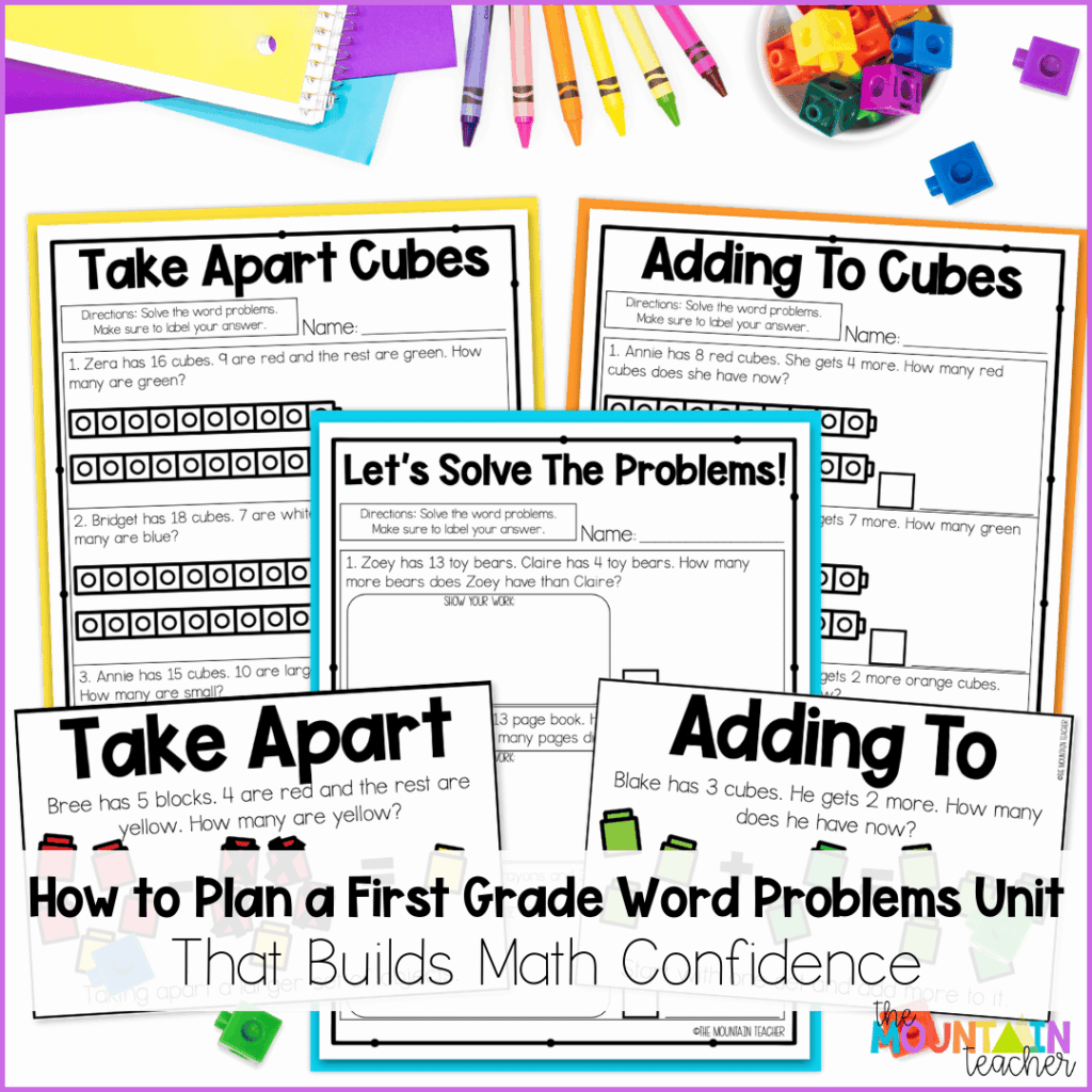 Learn how to plan a first grade word problems unit that build student confidence.
