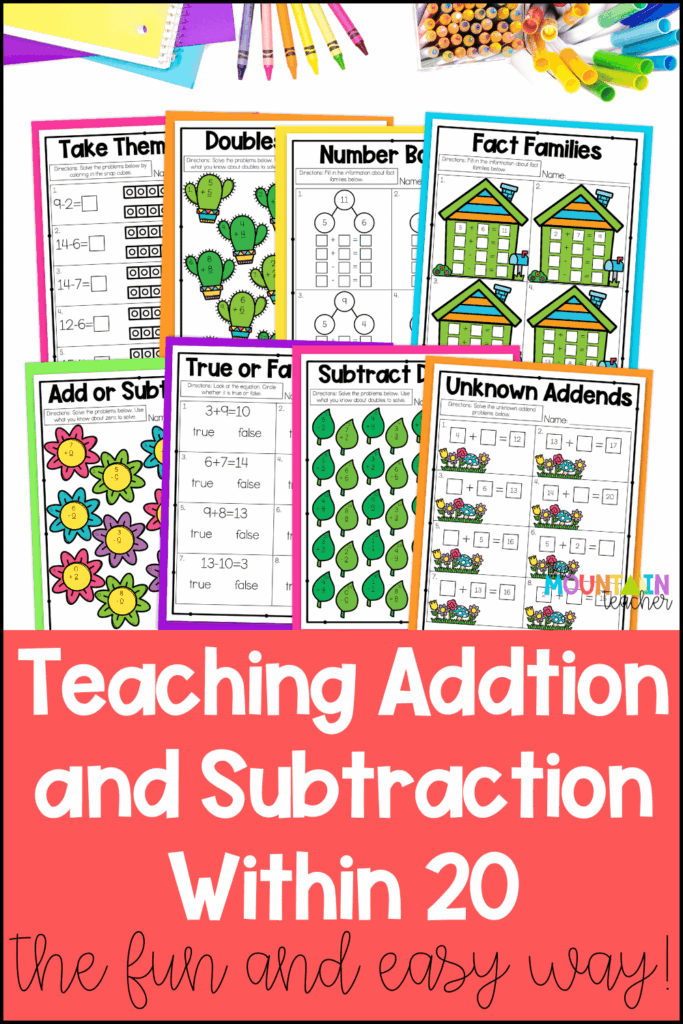 Make teaching addition and subtraction within 20 fun, simple, and stress-free! 🎉 This engaging unit helps students build confidence with hands-on activities, visual supports, and easy-to-follow strategies—perfect first grade learners.