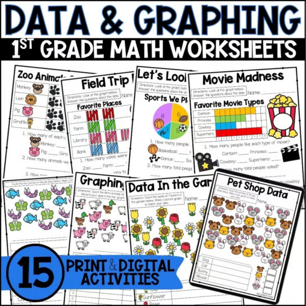 This unit includes first grade graphing activities and a teaching guide that practically does the planning for you.
