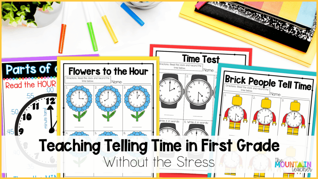 Teach telling time in first grade without the stress using these ideas and resources.