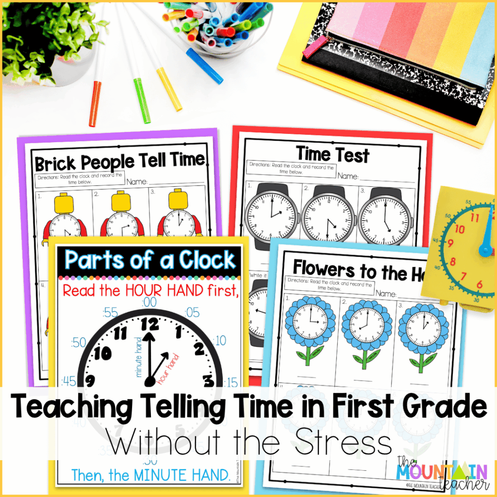 Teach telling time in first grade without the stress using these ideas and resources.