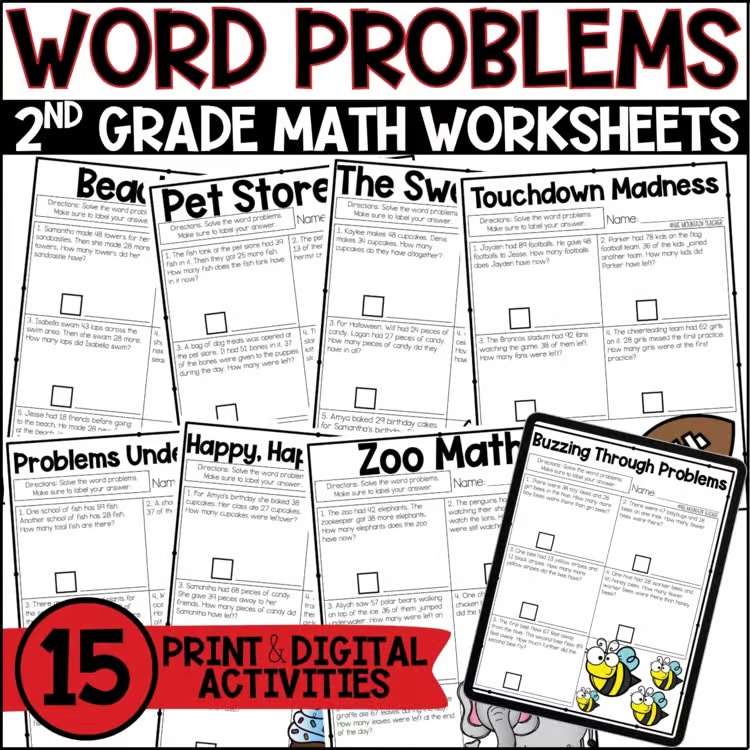 Be sure to check out my TPT store for the 2nd Grade Word Problems Unit.