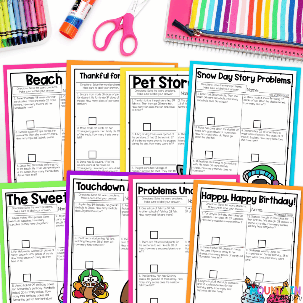 This unit includes worksheets for addition, subtraction, comparison and more.