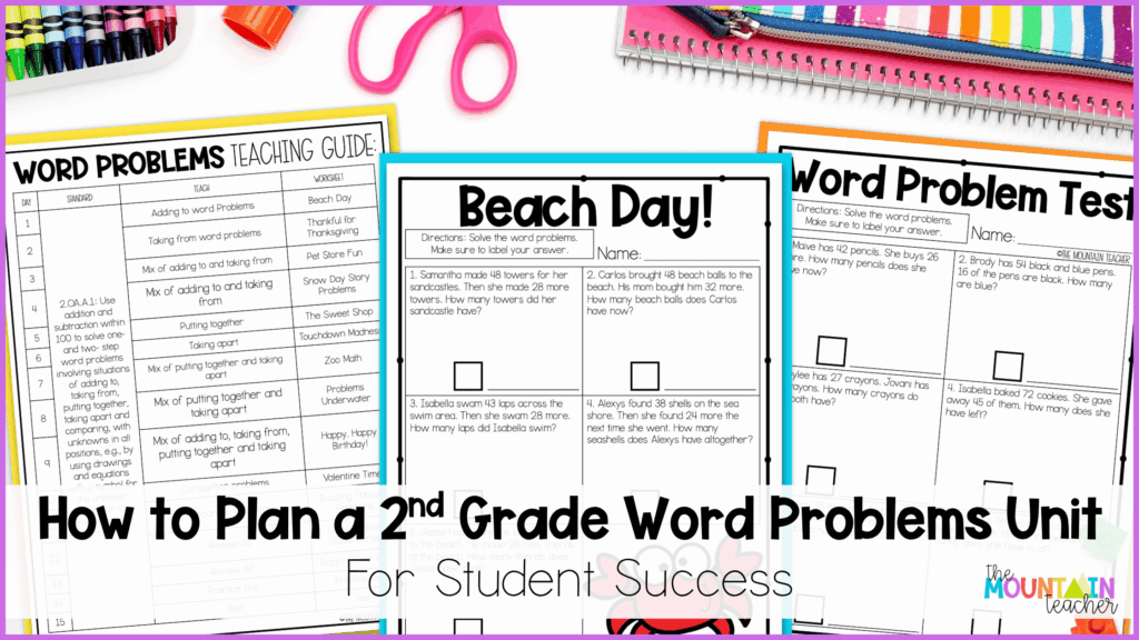 Learn how to plan a 2nd grade word problems unit for student success.