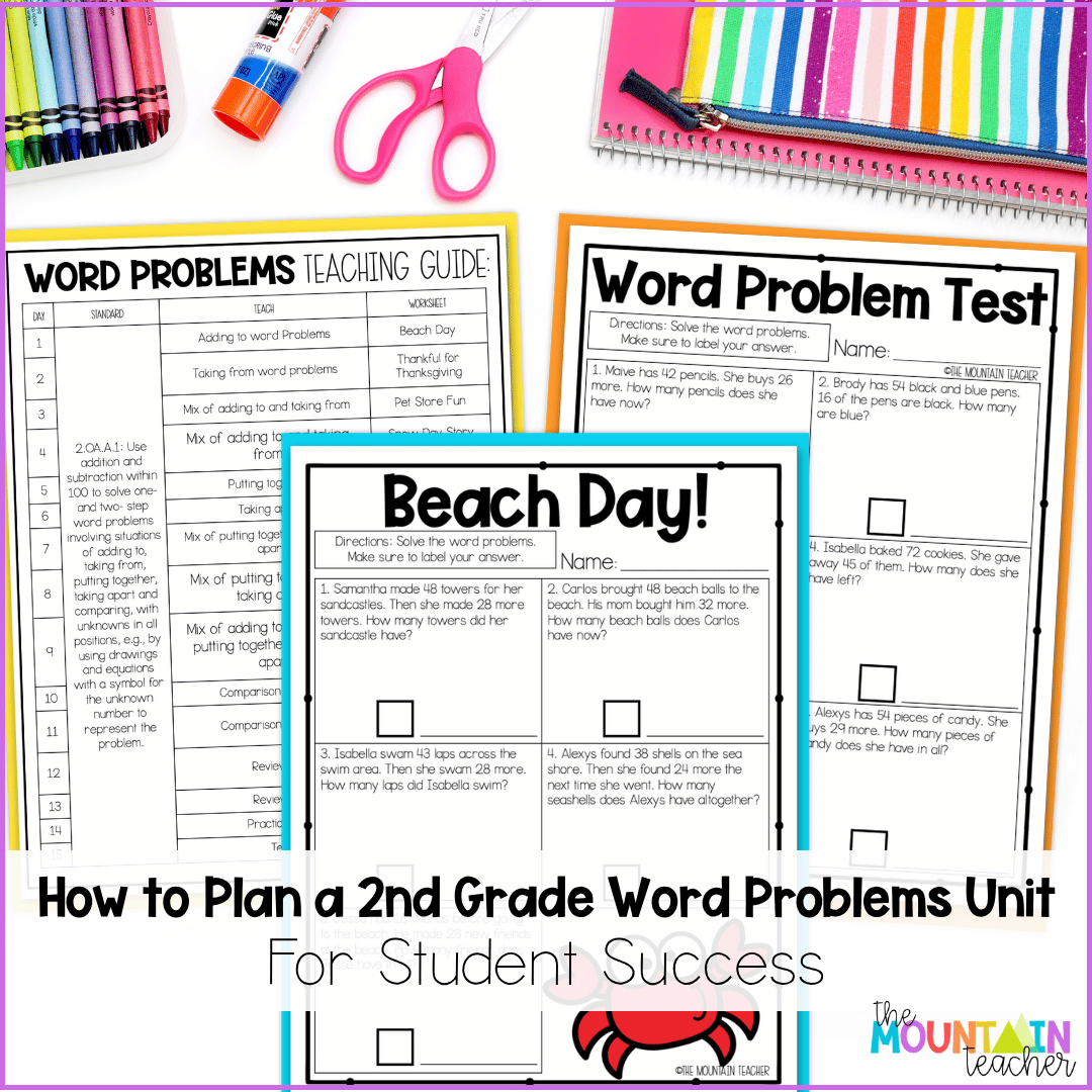 Learn how to plan a 2nd grade word problems unit for student success.